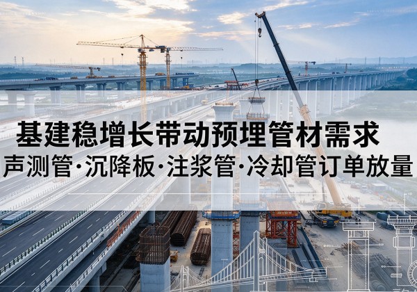 吴忠基建稳增长带动预埋监测管材需求，声测管、沉降板、注浆管订单持续放量